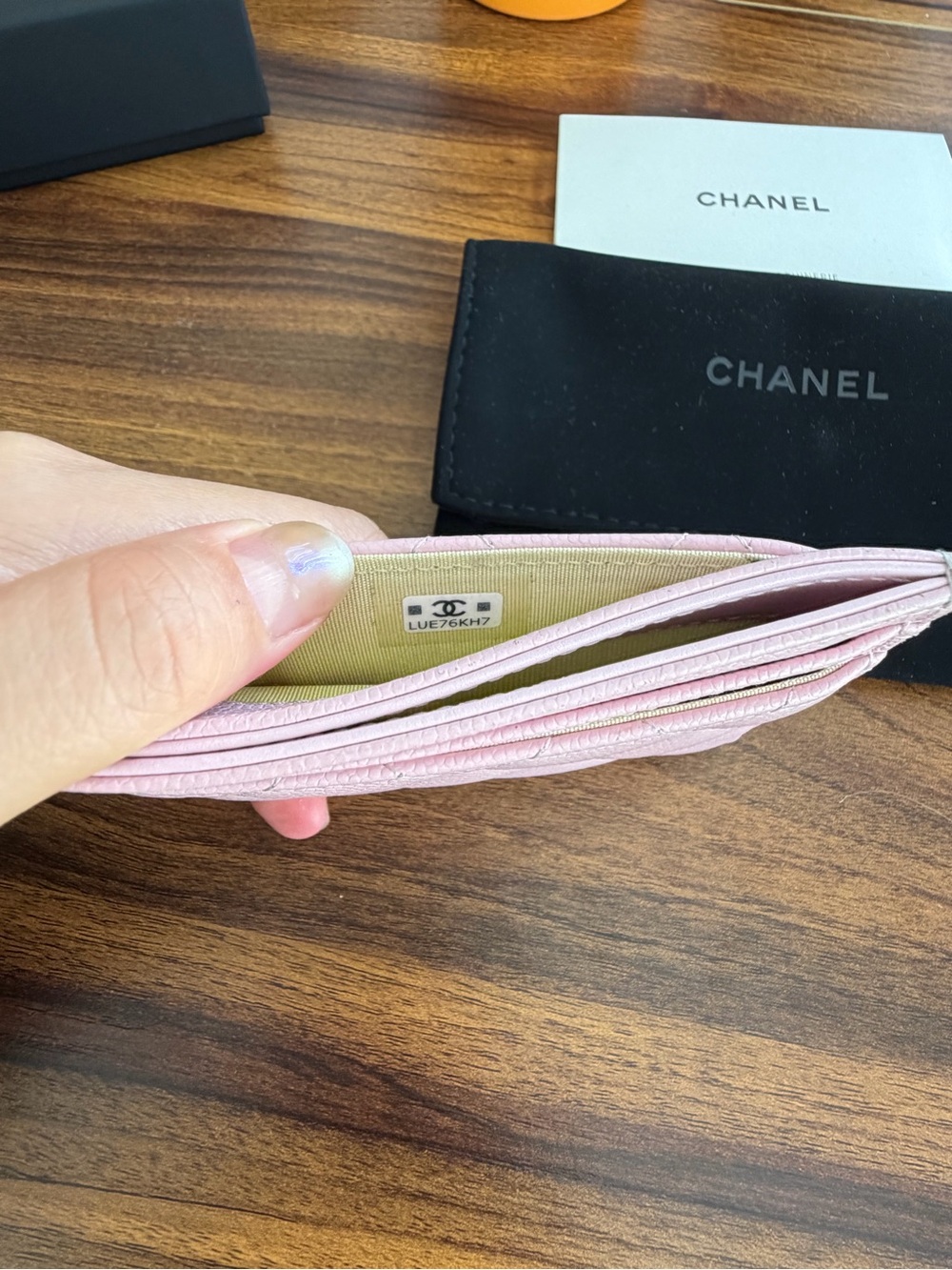 Authentic Chanel Pink Quilted Card Holder with Gold CC Logo - Picture 9 of 9